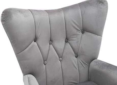 Container Furniture Direct Modern Chic Mid-Century Velvet Accent Armchair for...