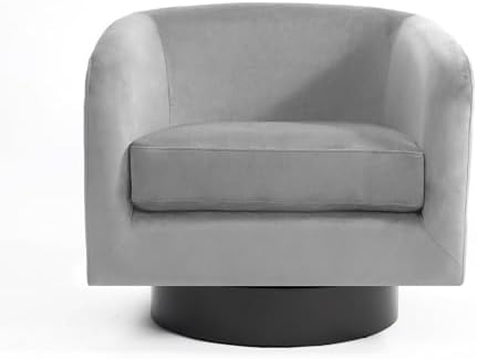 Swivel Barrel Accent Chairs Set of 2, Velvet Armchair, Gray