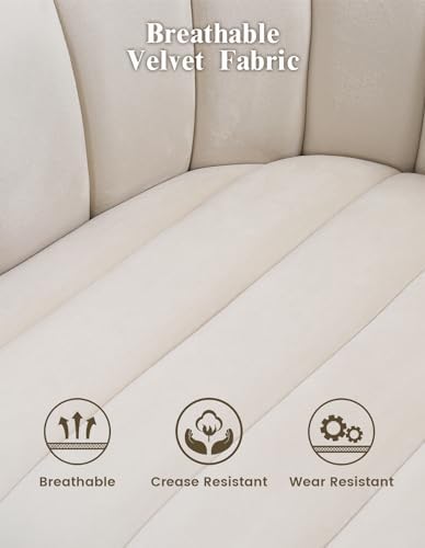 Kromax Swivel Accent Chair, Modern 360 Degree Swivel Barrel Chair, Beige