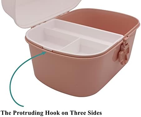 Plastic First Aid Storage Box Container Bin with Removable Tray and Portable ...