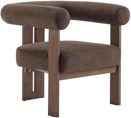 Christopher Knight Home Rones Modern Velvet Upholstered Accent Chair, Wooden ...