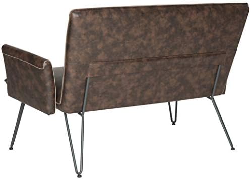 Safavieh Home Collection Johannes Mid-Century Modern Antique Brown Settee