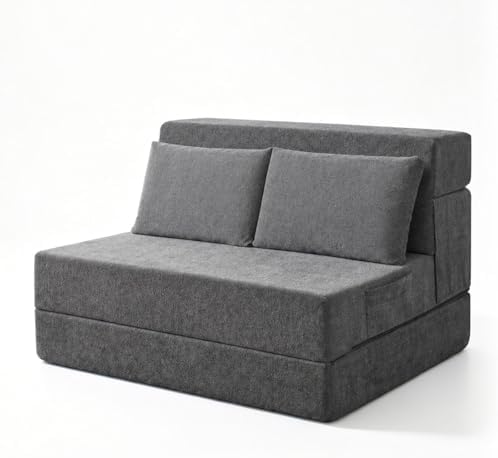 Folding Sofa Bed, Convertible Sleeper Chair Bed with Pillow