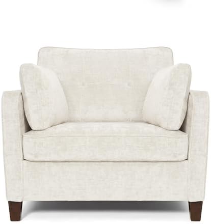 Luxury Oversized Accent Reading Armchair Set of 2, 41", Chenille, Beige