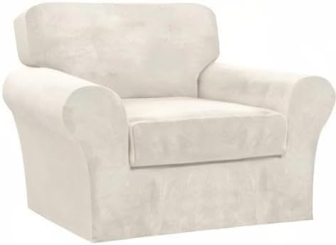 FantasDecor 2 Piece Chair Sofa Covers 85% Polyester, 15% Spandex for Living R...