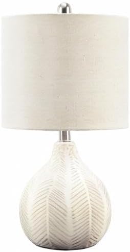 Signature Design by Ashley Rainermen Ceramic Table Lamp, 21", Off White