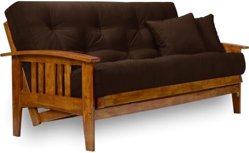 Nirvana Futons Westfield Futon Set - Queen Size, Frame, 8" Mattress, Mic...