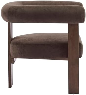 Christopher Knight Home Rones Modern Velvet Upholstered Accent Chair, Wooden ...