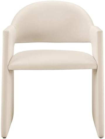 Modway Talia Performance Velvet Dining Armchair in Alabaster - Modern Curved ...