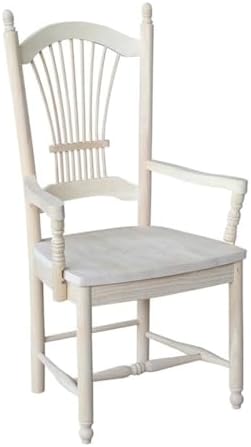 IC International Concepts, SheafBack Arm Chair, 225lbs wt capacity, Solid Rea...