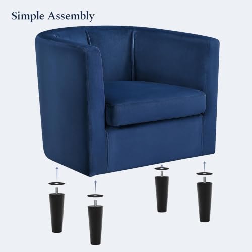 Yaheetech Barrel Accent Chairs Set of 2, Modern Armchairs, Blue