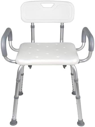 Vaunn Medical Deluxe Spa Shower Chair with Arms and Back, Bath Seat for Senio...