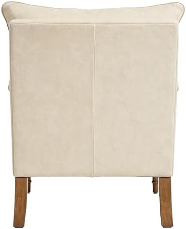 Accent Chair for Living Room, Farmhouse Linen Fabric Spindle Accent Chair wit...
