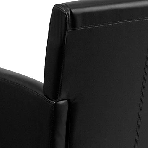 Flash Furniture LeatherSoft Reception Chair, Black/Mahogany