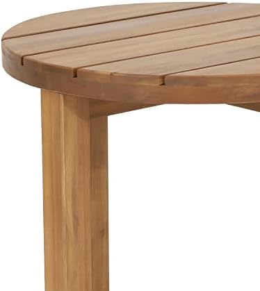 Hamel Outdoor Circular Side Table - Acacia Wood - Teak