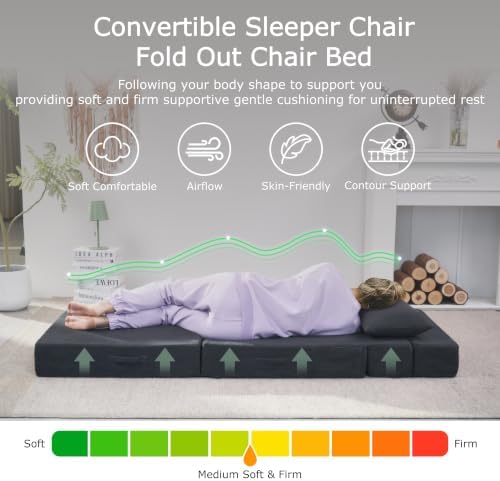 Folding Sofa Bed, Convertible Sleeper Chair Bed, Floor Sofa with Bag