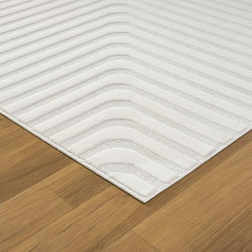 LUXE WEAVERS Mid Century Modern Geometric Cream 8x10 Area Rug