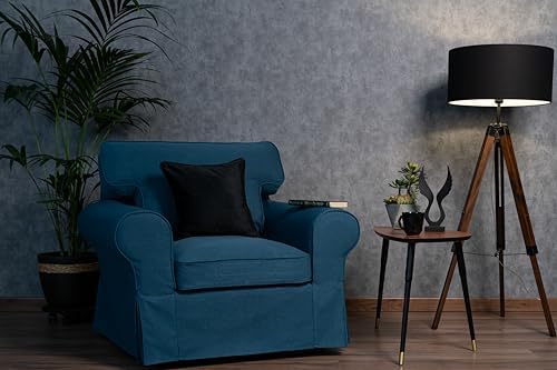MASTERS OF COVERS Ektorp Armchair Cover for IKEA Ektorp Chair-Dark Ocean