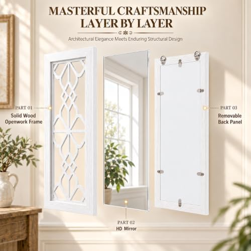 ZEXUIRU 4 Set Rustic Wall Mirrors for Bedroom Bathroom Living Room Entryway W...