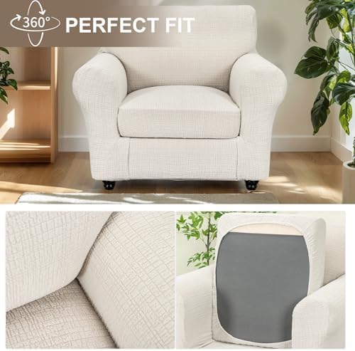 Sofa Cover Armchair Slipcover Chair Cover 2-Piece Couch Slipcover with Arms