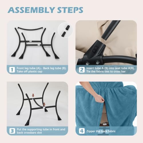Lazy Chair with Folding Ottoman,Leisure Sofa Chair,Soft Fabric Armchair with ...