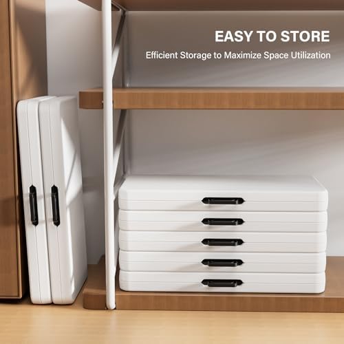 VINGLI 34" Fold in Half Square Table, Bi-Folding Commercial Portable Pla...
