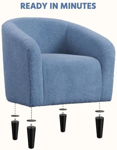Yaheetech Compact Sherpa Accent Chairs Set of 2 for Small Spaces, Blue