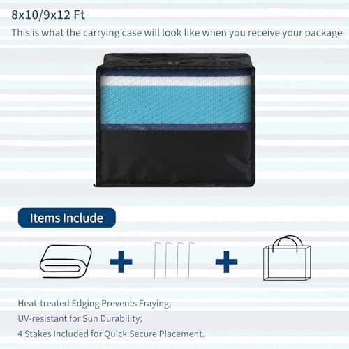 GAOMON 8x10 Large Outdoor Rug Waterproof for Patio Plastic Straw Rug Geometri...