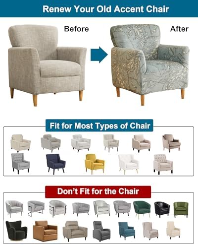 CRFATOP Stretch Accent Chair Covers for Living Room Office, with Arms,B42