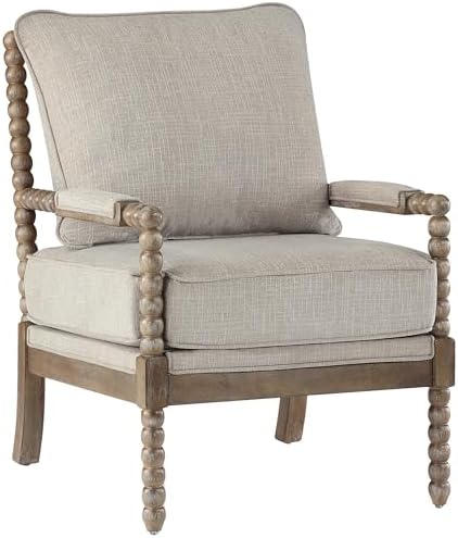 DUHOME Linen Fabric Spindle Accent Chair with Wood Frame,Modern Accent Chairs...