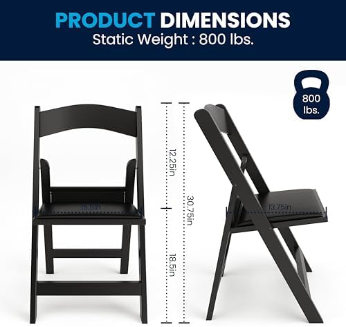 Flash Furniture Hercules Series Folding Chairs for Weddings and Formal Events...