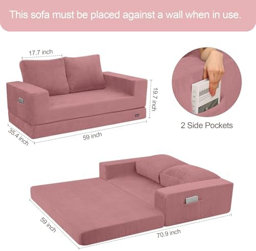 COMAX Futon Sofa Bed, Convertible Sofa Bed, Folding Boneless Couches