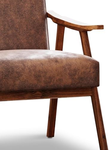 Mid Century Accent Chair, Boho Farmhouse Accent Chairs for Living Room, Retro...