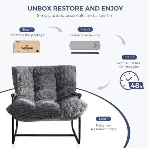 MAXYOYO Modern Accent Chair, Tufted Living Room Chair with Metal Frame
