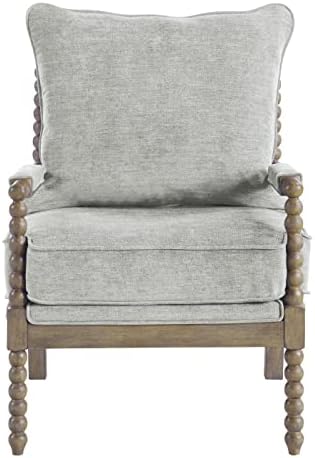 OSP Home Furnishings Fletcher Spindle Accent Chair with Rustic Brown Finish, ...