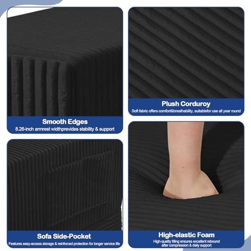 2 in 1 Convertible Boneless Couch Bed, Corduroy futon Sofa Bed, Compression F...