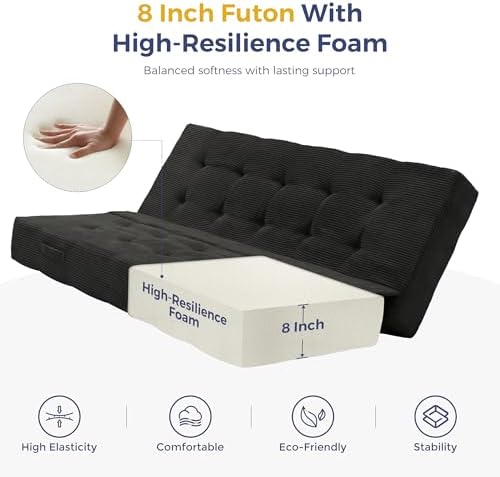 MAXYOYO Foldable Mattress, 8-Inch Tufted Futon Mattress with Handles