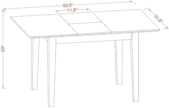 East West Furniture NOFL3-BLK-21 3 Piece Modern Dining Table Set Contains a R...