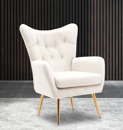Container Furniture Direct Modern Chic Mid-Century Velvet Accent Armchair for...