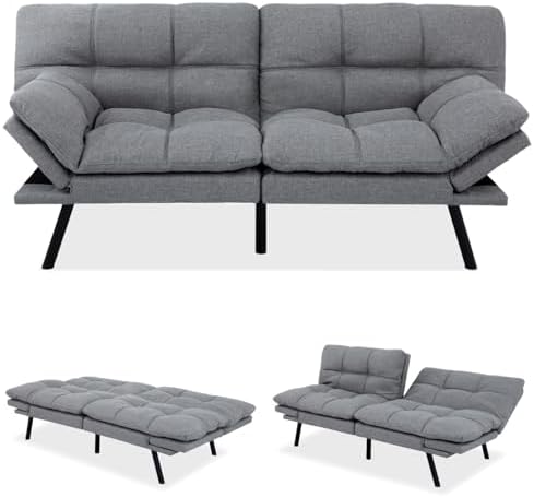 MUUEGM Futon Sofa Bed Memory Foam Futons Modern Office Couch Sleeper Bed Conv...