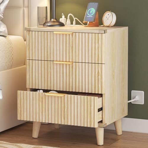 Modern Dresser and Nightstand Sets 3-Piece, 2 Nightstands 6-Drawer Dresser
