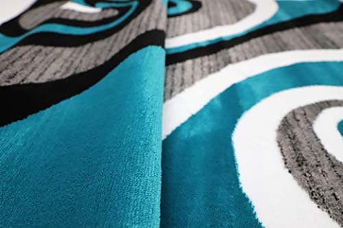 GLORY RUGS Modern Area Rug Swirls Carpet Bedroom Living Room Contemporary Din...