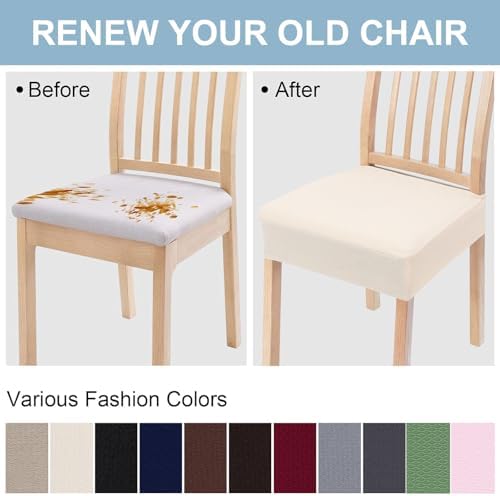 Smiry Stretch Jacquard Seat Covers for Dining Room Chairs Set of 6