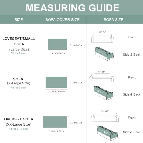 VClife Farmhouse Style Couch Cover for Dog Sage Green Sofa Covers for Oversiz...