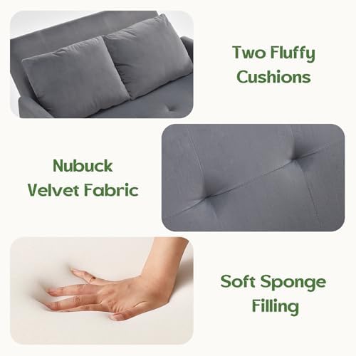 3 in 1 Convertible Pull Out Sleeper Couch Sofa Bed, Grey