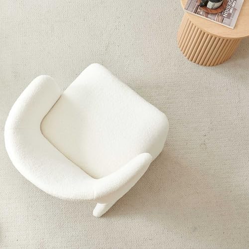 NORDICANA Barrel Dining Room Chair with Arms, Off-White