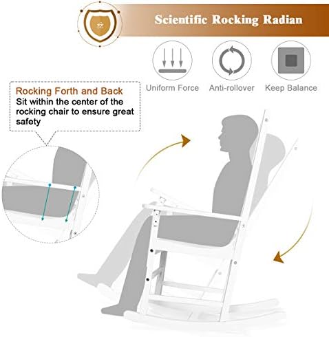 GIANTEX Rocking Chair Acacia Wood Frame Outdoor& Indoor for Garden, Lawn,...