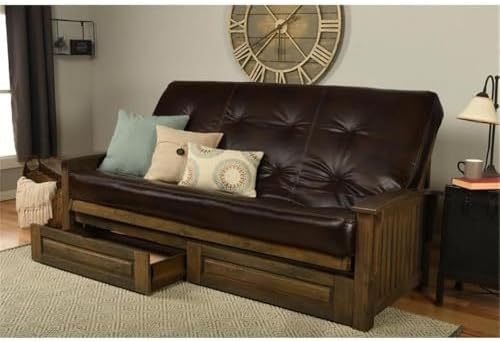 Kodiak Furniture Washington Queen Size Futon Frame with Storage Drawers - Woo...