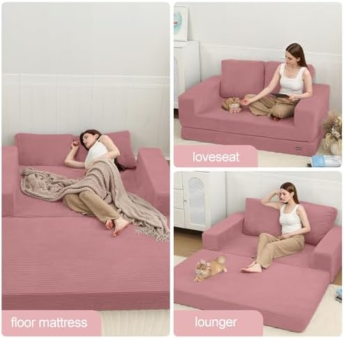 COMAX Futon Sofa Bed, Convertible Sofa Bed, Folding Boneless Couches