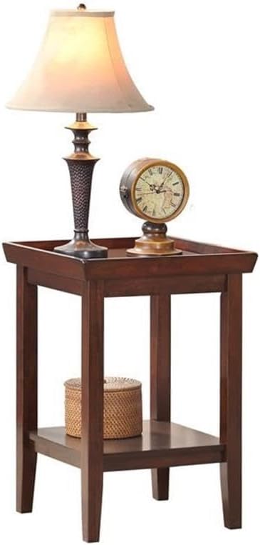 Pemberly Row Modern End Table, Espresso Wood Finish, 26" H x 18" W ...